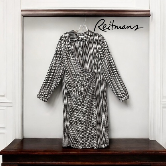NWOT, Reitmans, Geometric Black & White Maxi Dress, XL - Picture 1 of 10